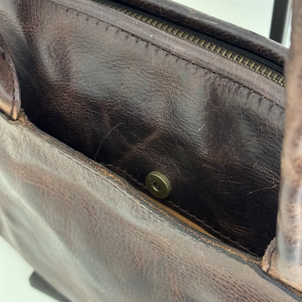 PATRICIA NASH Paris Tooled Leather Tassel Studded Satchel Bag Brown Boho Artisan - Picture 8 of 16